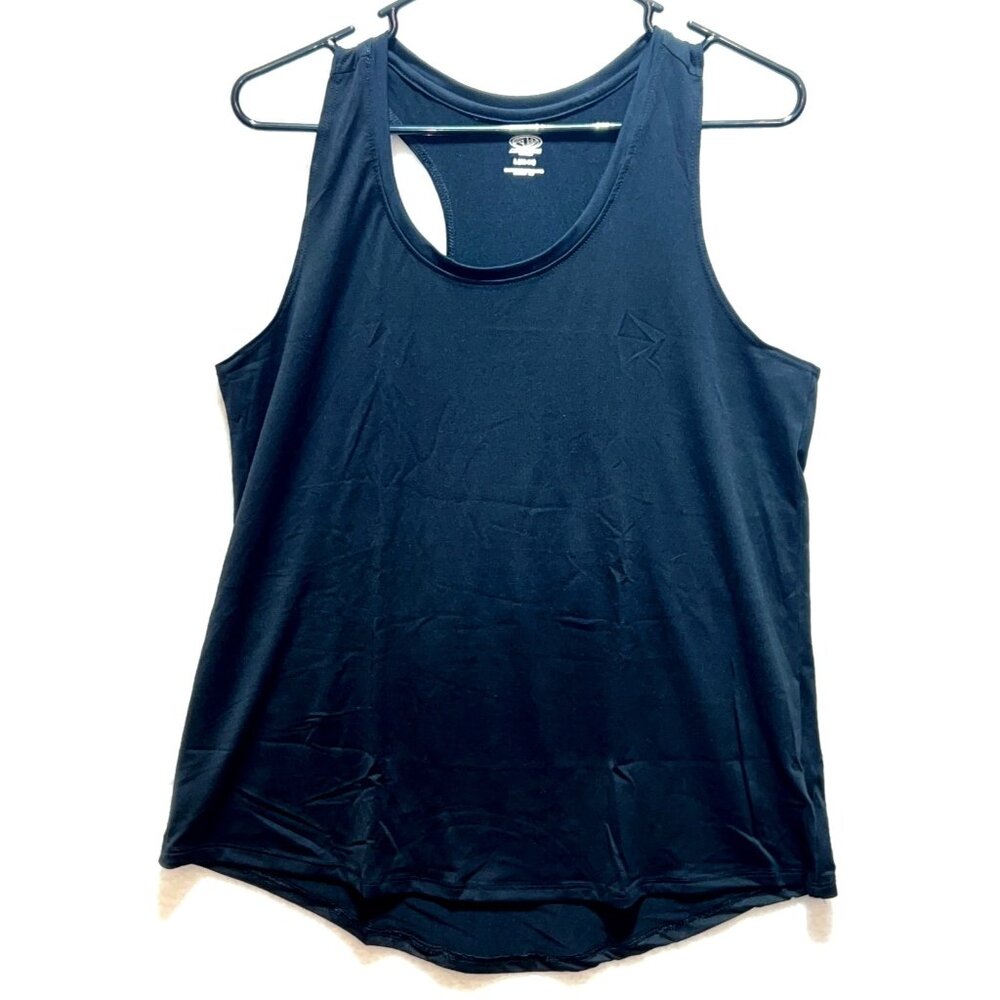 Athletic Works Womens Black Racerback Tank Top Large12/14 Lightweight Activewear